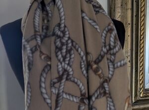 Chic Tan and Gray Rope Pattern Scarf